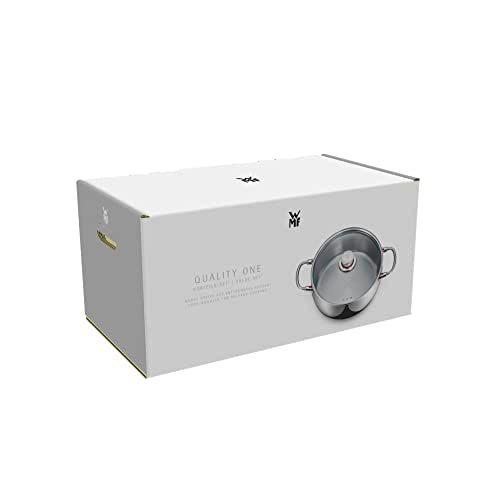 WMF Quality One Topfset 5-tlg., Cromargan Edelstahl poliert, Glasdeckel mit Dampföffnung, Induktionsgeeignet, unbeschichtet