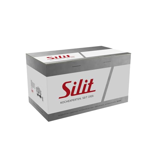 Silit Toskana Topfset 10-tlg., Edelstahl teilmatt, induktionsgeeignet, mit Glasdeckeln, Milchtopf, Dämpfer & Pfanne, unbeschichtet