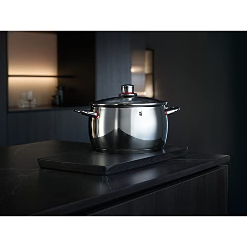 WMF Quality One Topfset 5-tlg., Cromargan Edelstahl poliert, Glasdeckel mit Dampföffnung, Induktionsgeeignet, unbeschichtet