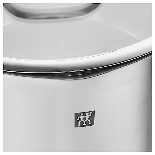ZWILLING TrueFlow Topfset 5-tlg., Edelstahl, Glasdeckel mit integriertem Sieb, Induktionsgeeignet, unbeschichtet