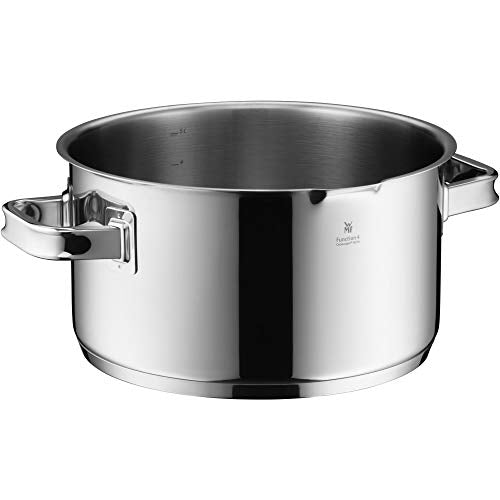 WMF Function 4 Topfset 5-tlg., Induktion, Cromargan Edelstahl poliert, Glasdeckel mit 4 Abgießfunktionen, Innenskalierung