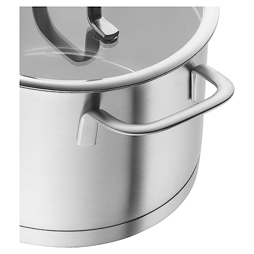 ZWILLING TrueFlow Topfset 5-tlg., Edelstahl, Glasdeckel mit integriertem Sieb, Induktionsgeeignet, unbeschichtet