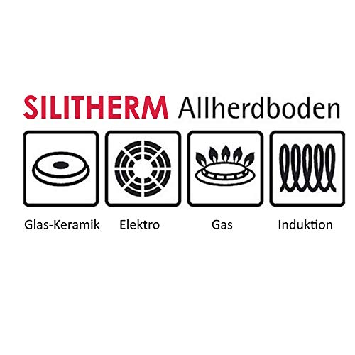 Silit Toskana Topfset 10-tlg., Edelstahl teilmatt, induktionsgeeignet, mit Glasdeckeln, Milchtopf, Dämpfer & Pfanne, unbeschichtet