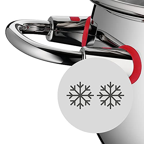 WMF Quality One Topfset 5-tlg., Cromargan Edelstahl poliert, Glasdeckel mit Dampföffnung, Induktionsgeeignet, unbeschichtet