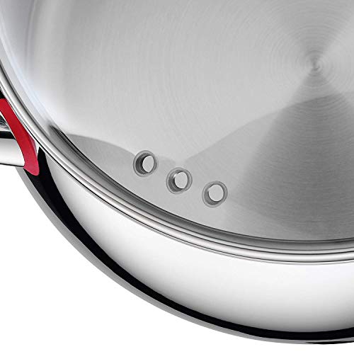 WMF Quality One Topfset 5-tlg., Cromargan Edelstahl poliert, Glasdeckel mit Dampföffnung, Induktionsgeeignet, unbeschichtet