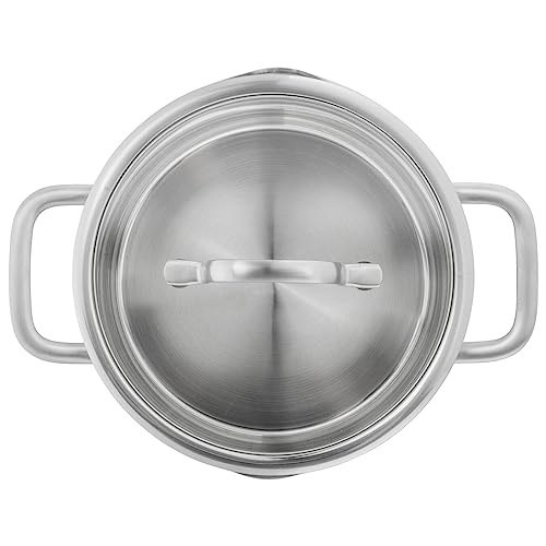 ZWILLING TrueFlow Topfset 5-tlg., Edelstahl, Glasdeckel mit integriertem Sieb, Induktionsgeeignet, unbeschichtet