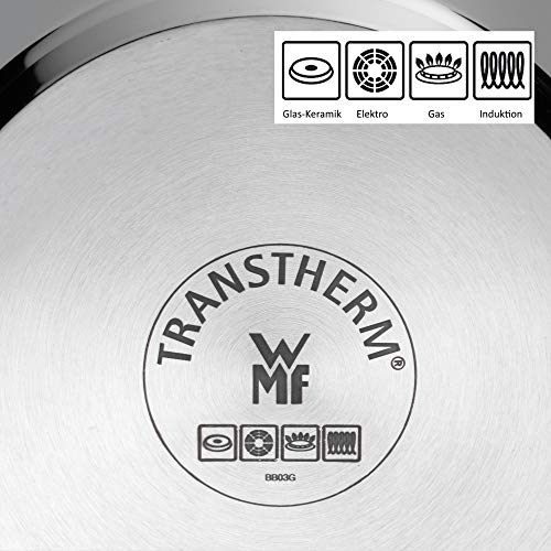 WMF Quality One Topfset 5-tlg., Cromargan Edelstahl poliert, Glasdeckel mit Dampföffnung, Induktionsgeeignet, unbeschichtet
