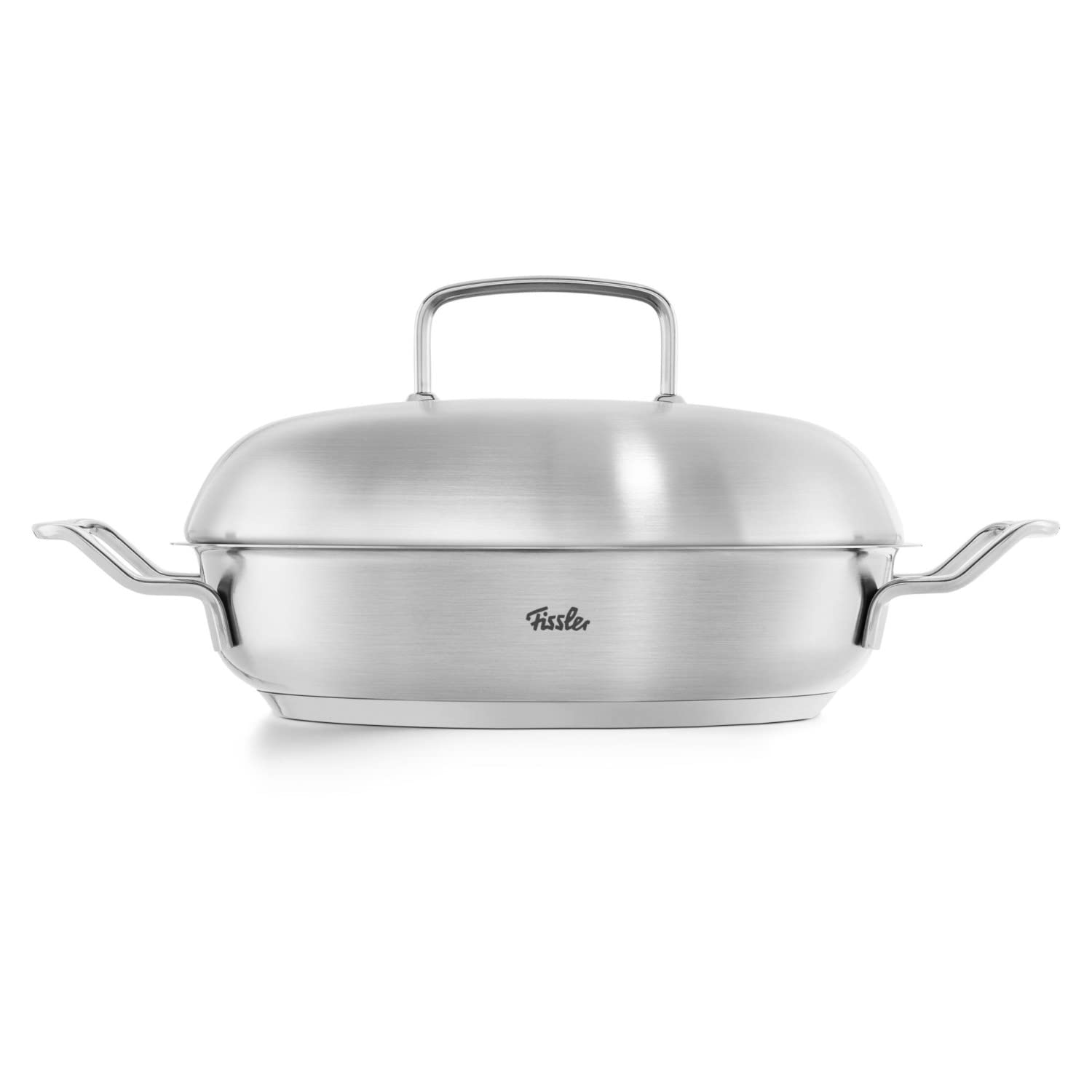Fissler Original-Profi Collection Servierpfanne Ø 28 cm, 3 L, Edelstahl, hoher Rand, Hochraumdeckel, unbeschichtet, induktionsgeeignet