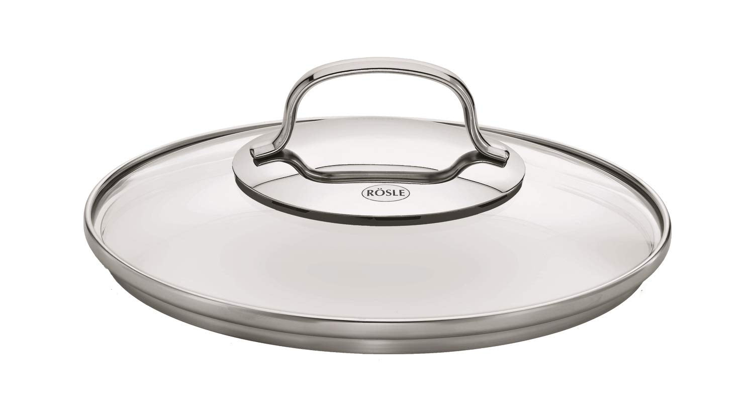 RÖSLE Elegance Topfset 10-tlg., Edelstahl 18/10, 6 Töpfe mit Glasdeckel & Innenskalierung, 2 Pfannen, 1 Dämpfeinsatz, spülmaschinengeeignet