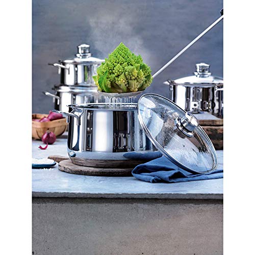 WMF Diadem Plus Topfset Induktion 10-tlg., Cromargan Edelstahl, mit Glasdeckeln, unbeschichtet