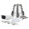 Tefal Ingenio Preference On 15-tlg. Topf- & Pfannenset, abnehmbarer Griff, stapelbar, platzsparend, Induktion, Antihaft, L97495