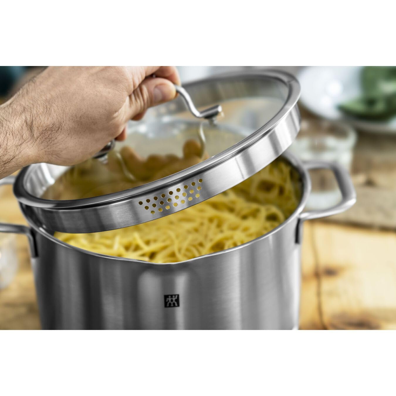 ZWILLING TrueFlow Topfset 5-tlg., Edelstahl, Glasdeckel mit integriertem Sieb, Induktionsgeeignet, unbeschichtet