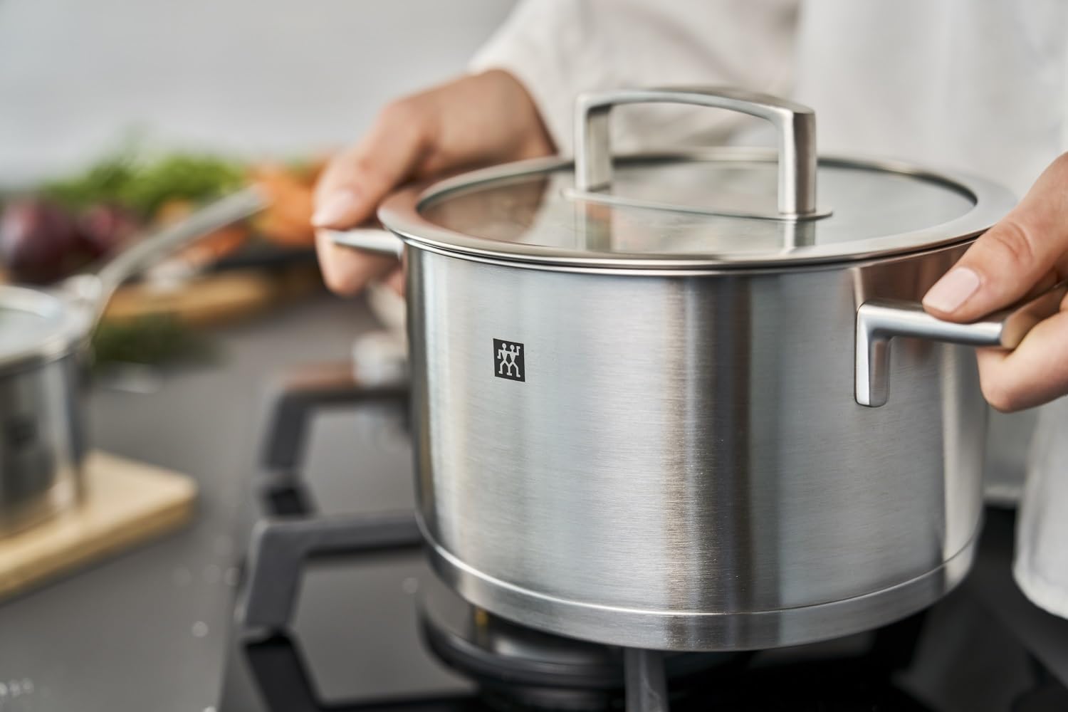 ZWILLING Vitality Kochtopfset 5-tlg, Induktionsgeeignet, Glasdeckel, Edelstahl, Silber