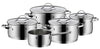 WMF Aparto 5-tlg. Induktions-Topfset, Cromargan Edelstahl, Glasdeckel, unbeschichtet, spülmaschinengeeignet