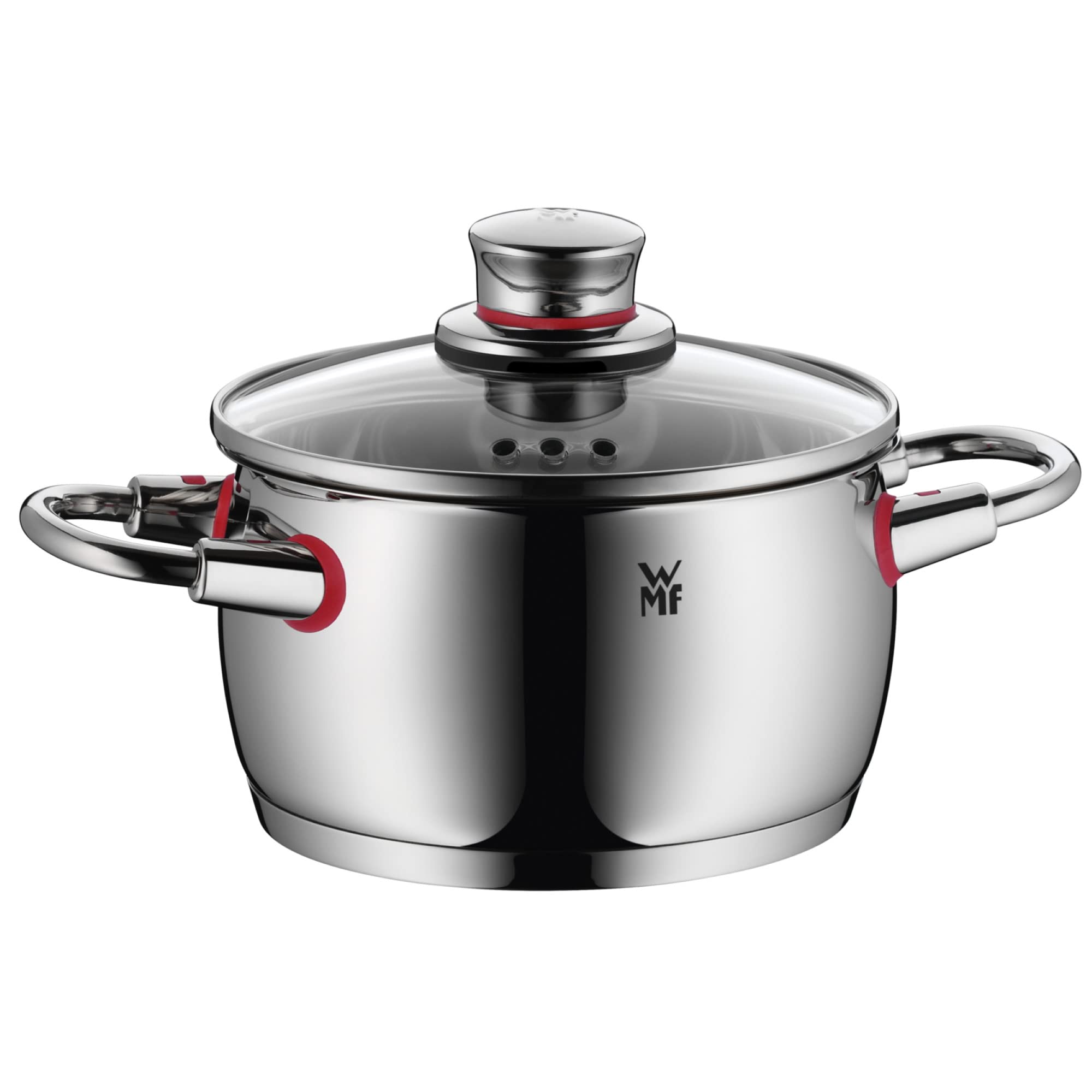 WMF Quality One Topfset 5-tlg., Cromargan Edelstahl poliert, Glasdeckel mit Dampföffnung, Induktionsgeeignet, unbeschichtet
