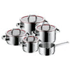 WMF Function 4 Topfset 5-tlg., Induktion, Cromargan Edelstahl poliert, Glasdeckel mit 4 Abgießfunktionen, Innenskalierung
