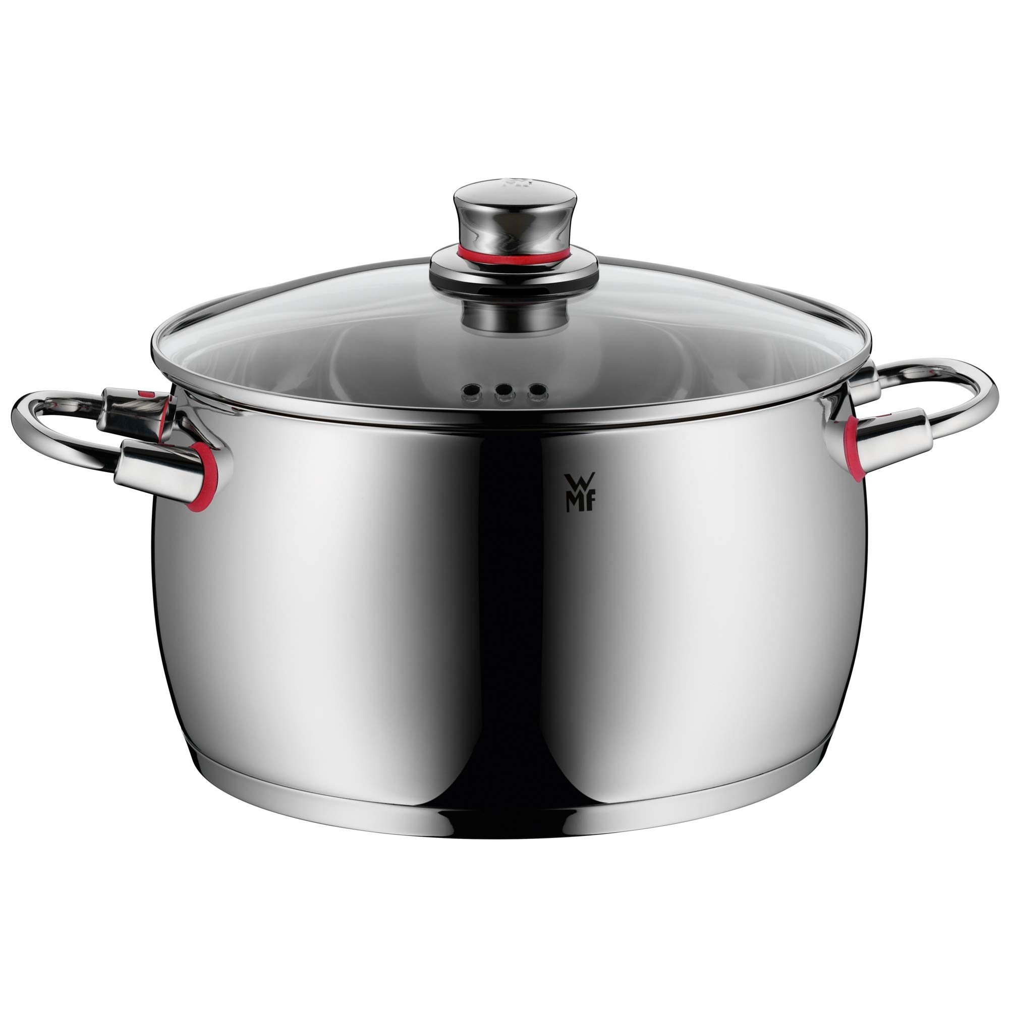 WMF Quality One Topfset 5-tlg., Cromargan Edelstahl poliert, Glasdeckel mit Dampföffnung, Induktionsgeeignet, unbeschichtet